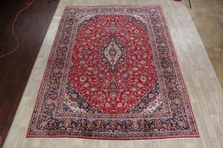 Traditional Area Rug Hand - Knotted Wool Oriental Floral RED Carpet 10 x 13 2