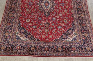 Traditional Area Rug Hand - Knotted Wool Oriental Floral RED Carpet 10 x 13 3