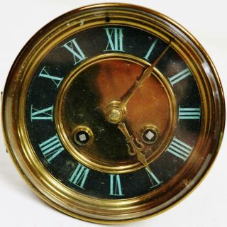 Antique French 8 Day Gong Striking Enamel Dial Clock Movement Spares
