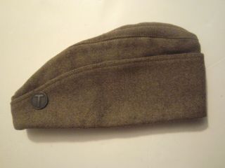 Ww1 Us Wool Overseas Cap Hat With A T Collar Insignia Attached