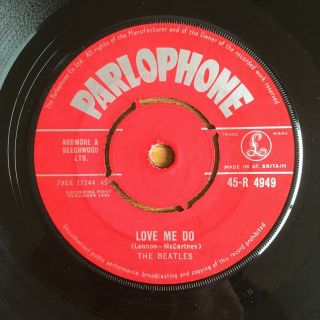Love Me Do Beatles 1962 Uk 1st Press 7 " Red Parlophone 45 - R 4949 Zt Tax 1 - N Vg