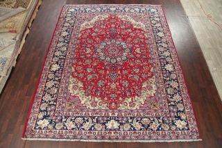 VINTAGE TRADITIONAL FLORAL NAJAFABAD AREA RUG HAND - KNOTTED RED LIVING ROOM 10X13 2