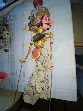 Vintage Indonesian Wayang Golek Rod Puppet Strong Character