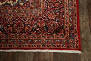 Vintage Traditional Floral Large Red Area Rug Hand - Knotted Oriental Carpet 9x13