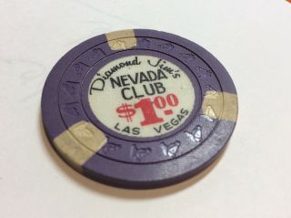 Diamond Jim’s Nevada Club $1 Casino Chip - Serial L420 - Obsolete 2