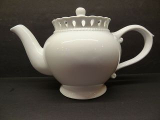 Vintage I.  Godinger & Co White Tea Pot With Very Ornate Lace Lid