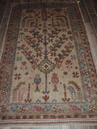 5x8ft.  Vintage Handknotted Bulgarian Tree Of Life Wool Rug