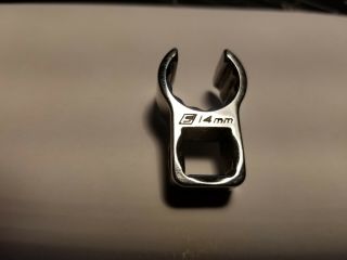 Snap On Anm14 - 14mm Deep Flank Drive Flare Nut Crowfoot Wrench - 12 Point - 3/8 "