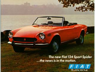 Fiat 124 Sport Spider Leaflet Prospekt,  1969