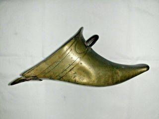 Vintage (Antique ?) Spanish Conquistador Brass Stirrup With Unusual Repair 2
