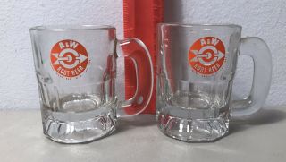 Vintage Set A & W Root Beer Baby/mini Mug With Bulls Eye Logo From 1960 