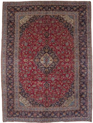 Traditional Antique Red Vintage 10x13 Floral Design Kashaan Rug Oriental Carpet