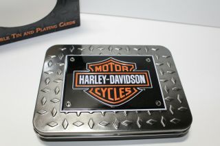 HARLEY DAVIDSON Casino Quality Collectible Tin and 2 Decks of Playing Cards 2