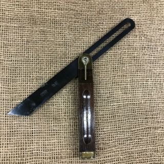 Vintage Stanley No.  25 - 12 " Rosewood And Brass Sliding T - Bevel Square