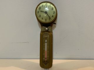 Vintage Jewel Tycos Heat Regualtor Thermometer With Clock