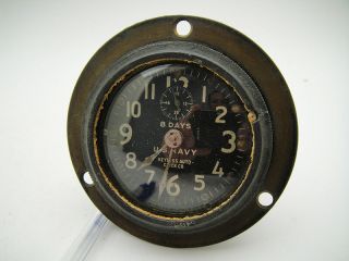 Vintage Wwi Us Navy 8 Days Clock Plane Ship Auto? Keyless Watch Ww1 Aviation Old