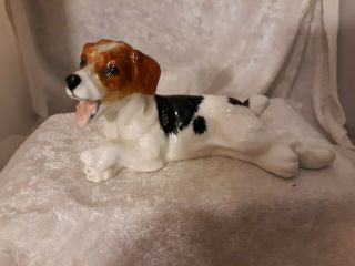 Vtg Royal Doulton Lying Panting Terrier Dog Figurine Hn 1101 Porcelian England