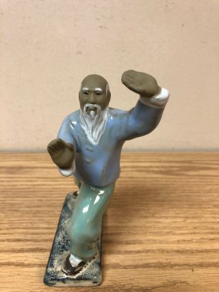 Vintage Martial Arts Mud Man Pottery Figurine