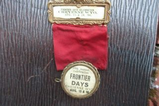 1906 Frontier Days Ribbon - Cheyenne,  Wyoming Wy Badge Medal Pinback Pin