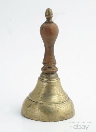19th C.  Antique Victorian Brass Dinner Bell Shaker Church Bell