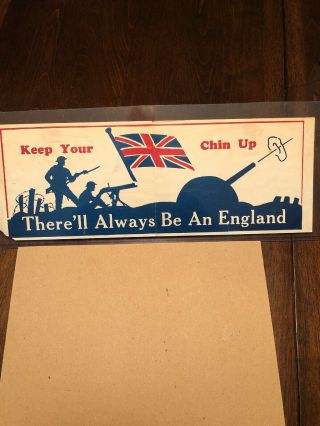 Ww1 England Morale Boosting Poster Keep Your Chin Up Great Britain Dough Boy