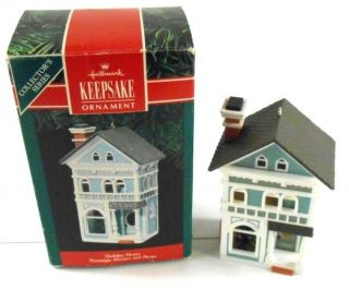1990 Hallmark Keepsake Ornament Nostalgic Houses Shops 7 In Series Holiday Home
