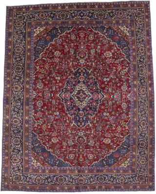 Classic Floral Handmade Sabzevar 10x12 Large Vintage Oriental Rug Decor Carpet