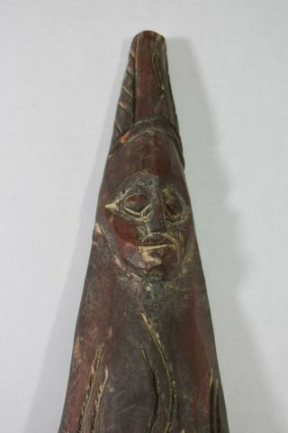 Large Witco - Style Double Tiki Mask Wood Carving Metal Headdress Vintage 3