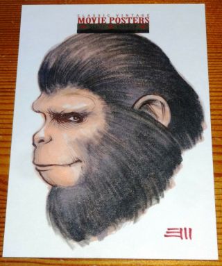 Classic Movie Posters Sci - Fi Horror 2 Planet Of The Apes Sketch Card Erik Maell