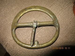 Vtg Brass North & Judd Brass Buckle Belt Harness 4 "