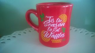 2018 Waffle House Red Mug Cup Yum Holiday Christmas Tuxton