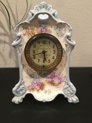 Antique Ansonia Royal Bonn Ceramic Clock