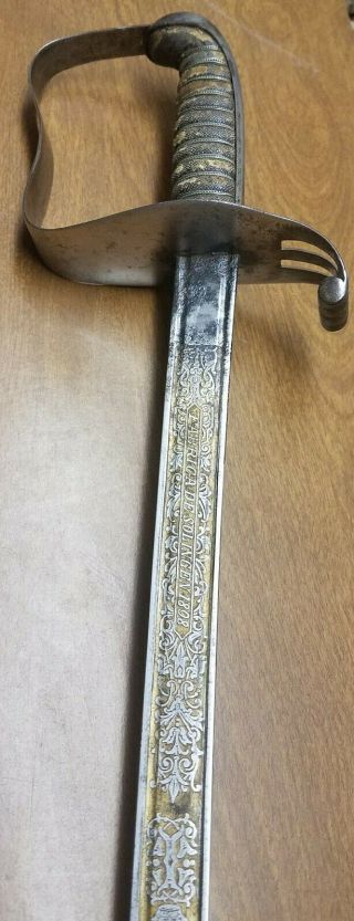 Pre - Ww1 Era Romanian General Officers Sword Sabre With Gilt Etching