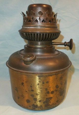 1899 - 1908 Liberty Miller Meriden Banquet Brass Slip Out Oil Lamp Font