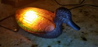 Duck,  Sculptured Glass and Brass Lamp (lights up) 3