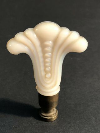 Aladdin Alacite Glass Fancy Electric Lamp Finial Vintage Deco Brass Ivory