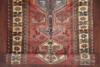 Vintage Geometric 12 Ft Yalameh Tribal Rug Hand - Made Oriental Carpet Wool 3 