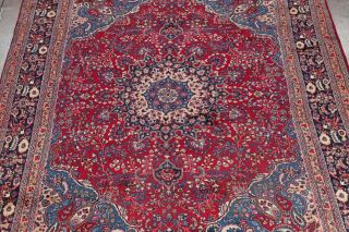 Vintage Traditional Floral RED/BLUE Kashmar Area Rug Hand - made Living room 10x13 3