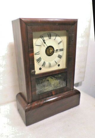 1867 Seth Thomas Empire Shelf Clock - - Thomaston,  Conn.  - - Kitty Cat Glass