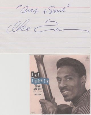 Ike Turner Signed Card Ike & Tina Turner
