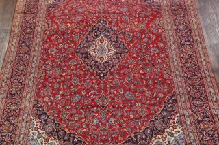 VINTAGE TRADITIONAL FLORAL RED KASHMAR AREA RUG LIVING ROOM HAND - KNOTTED 9 ' X13 ' 3