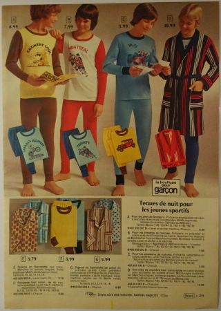 1976 Vintage Paper Print Ad Fashion Dressing Gown Polojama Calecon Underwear