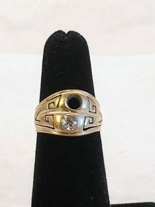 10 Karat Yellow Gold And European Cut Diamond Ring,  Size 5.  25