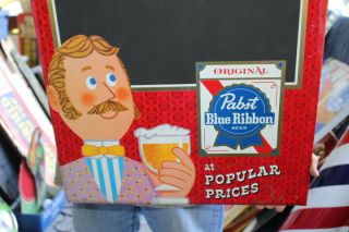 Vintage 1950 ' s Pabst Blue Ribbon Beer Bar Tavern Gas Oil 26 