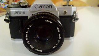 Canon At_1 Film Camera With 50mm 1:1.  8 Series E Lens & Manuale Vintage