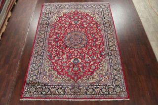LABOR DAY DEAL Vintage Traditional Floral RED Najafabad Area Rug Hand - made 8x11 3