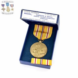 Wwii Navy Asiatic Pacific Campaign Medal Ribbon Bar U.  S.  Ww2 Vintage