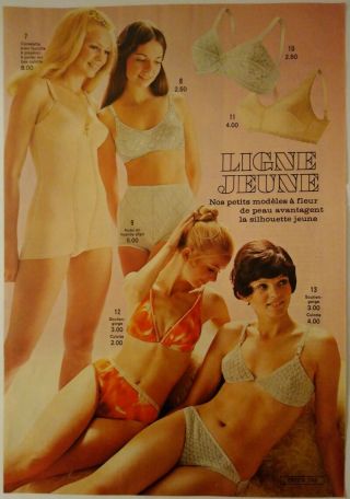 1971 Vintage Paper Print Ad Corselette Pantyhose Slip Women Lingerie Underwear