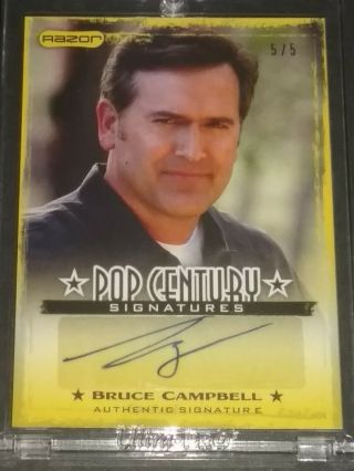 2010 Razor Pop Century Bruce Campbell Auto/autograph Card 5/5 Evil Dead