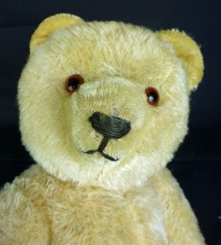 Straw Filled Antique Mohair Teddy Bear,  Jointed,  Vintage Bear - 18 "